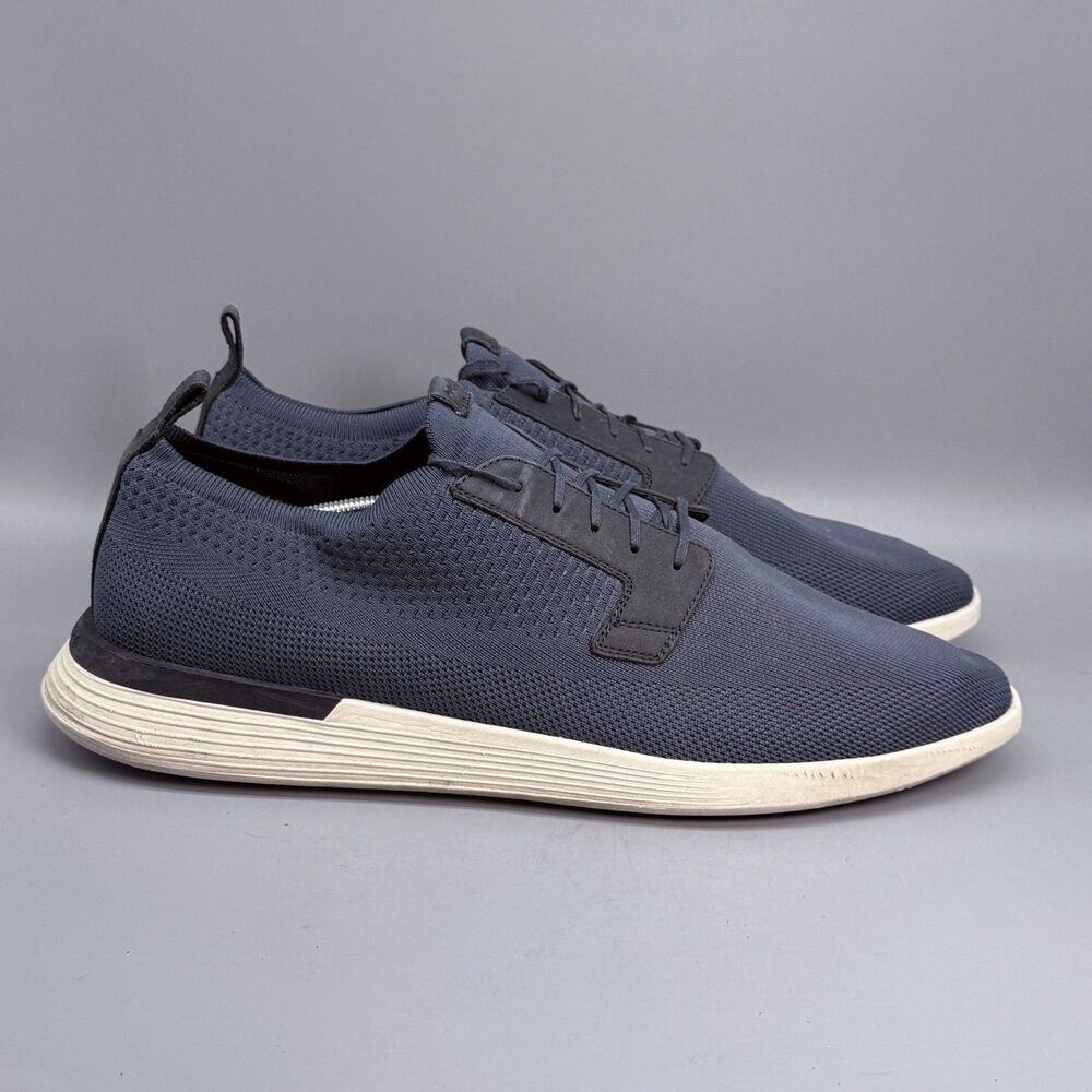 Wolf & Shepherd Swift Knit Mens 14 Navy White Mesh Low Top Derby Sneakers Shoes